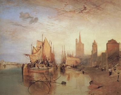 Joseph Mallord William Turner Cologne,the arrival lf a pachet boat;evening (mk31) Germany oil painting art